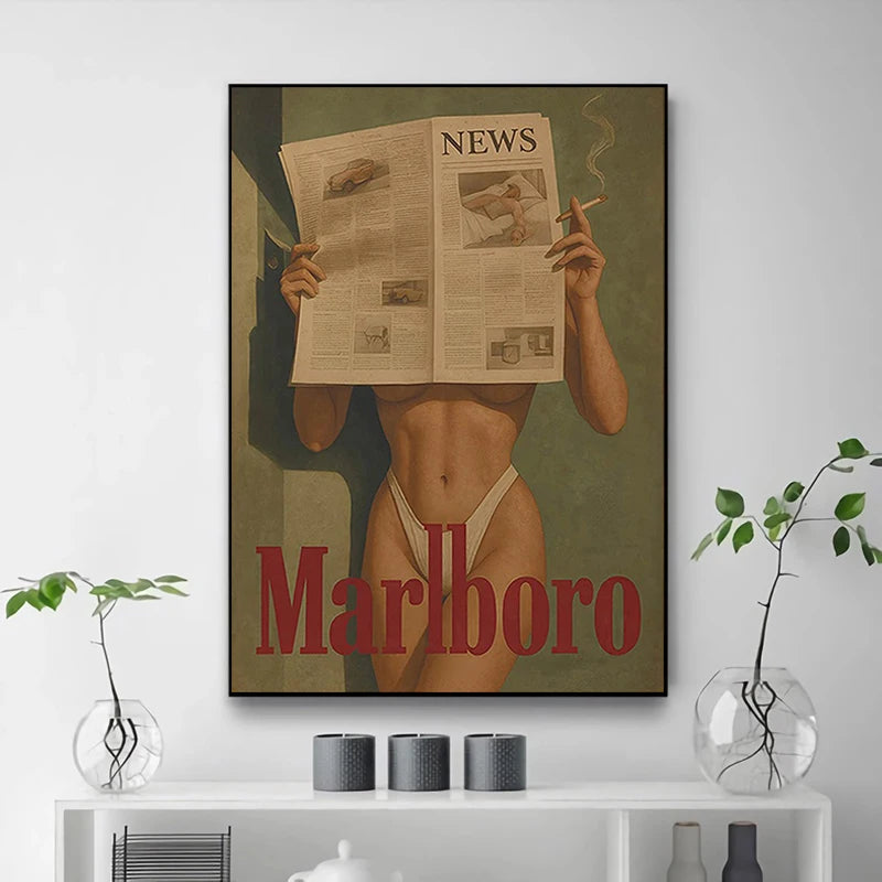Vintage Cigarette Western Poster Print