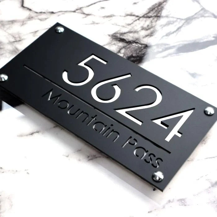 Custom Modern Residential Number House Plate