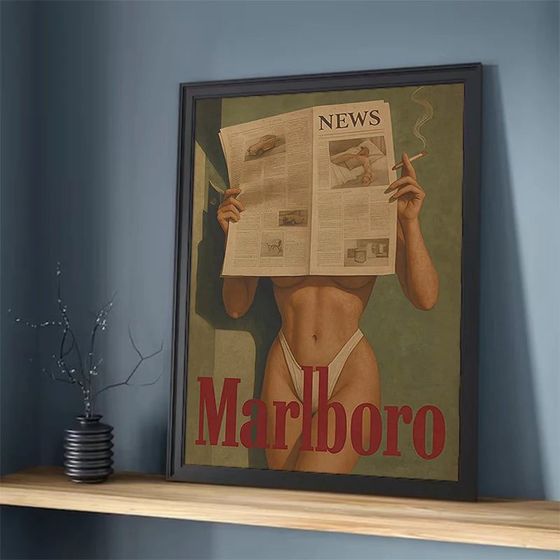 Vintage Cigarette Western Poster Print